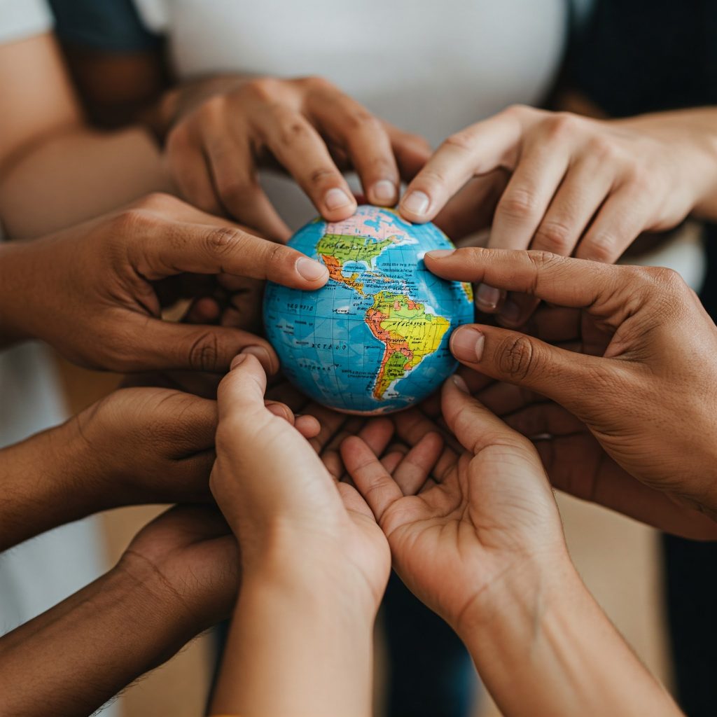 Visie - handen rond de wereld